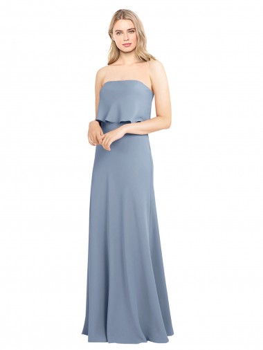 Discount High Neck Sheath Sleeveless Stretch Formal Crepe Bridesmaid Dress / Prom Dress UK