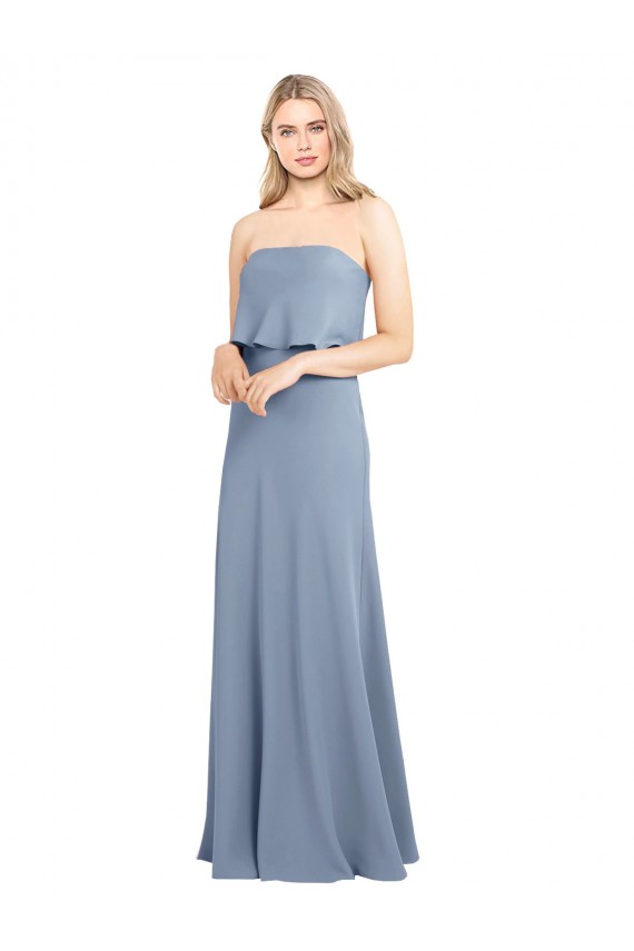 Discount High Neck Sheath Sleeveless Stretch Formal Crepe Bridesmaid Dress / Prom Dress UK