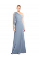 Discount Draped Flutter Sleeves One Shoulder Stretch Formal Crepe Bridesmaid Dress / Prom Dress UK