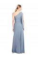 Discount Draped Flutter Sleeves One Shoulder Stretch Formal Crepe Bridesmaid Dress / Prom Dress UK