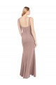 Discount Square Neck Fit and Flare Long Stretch Crepe Bridesmaid Dress / Prom Dress with Side Slit UK