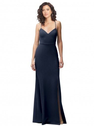 Discount Sweetheart Fit and Flare Stretch Formal Crepe Bridesmaid Dress / Prom Dress with Side Slit and Strappy Back UK