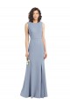 Discount Boat Neckline and Sleek Fit and Flare Crepe Bridesmaid Dress with Keyhole Back UK