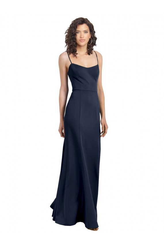 Discount Fit and Flare Scoop Neck Long Sleeveless Stretch Formal Crepe Bridesmaid Dress / Prom Dress UK