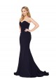 Discount Sweetheart High Neck Sweep Train Sleeveless Formal Crepe Bridesmaid Dress / Prom Dress UK