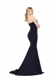 Discount Sweetheart High Neck Sweep Train Sleeveless Formal Crepe Bridesmaid Dress / Prom Dress UK