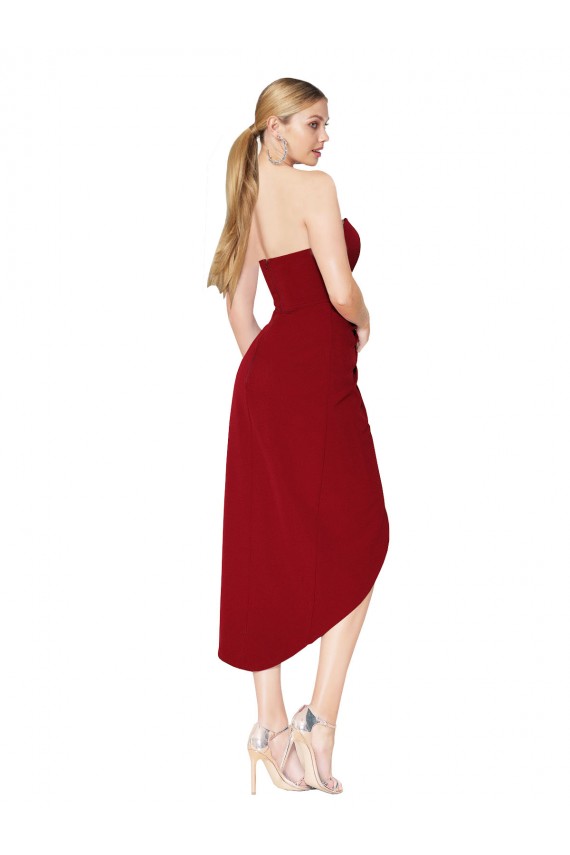 Discount Cocktail Length Sweetheart Mermaid Wrap Formal Crepe Bridesmaid Dress / Prom Dress UK