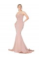 Discount Sweep Train Sweetheart Long Mermaid Formal Crepe Bridesmaid Dress / Prom Dress Low Back UK