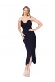 Discount High Neck Spaghetti Straps Formal Crepe Short Cocktail Wrap Bridesmaid Dress / Prom Dress UK