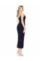 Discount High Neck Spaghetti Straps Formal Crepe Short Cocktail Wrap Bridesmaid Dress / Prom Dress UK