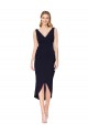 Discount Knee Length V-Neck Formal Crepe Short Cocktail Wrap Bridesmaid Dress / Prom Dress UK