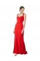 Discount Long Chapel Train Fishtail Maxi Formal Crepe Bridesmaid Dress / Prom Dress with Sweetheart Neckline UK