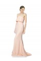 Discount High Neck Strapless Long Formal Crepe Maxi Bridesmaid Dress / Prom Dress with Overlay UK