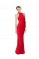 Discount Halter Neck Keyhole Back Sleeveless Formal Crepe Maxi Bridesmaid Dress / Prom Dress UK