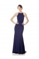Discount High Neck Fishtail Formal Crepe Bridesmaid Dress / Prom Dress with Open Back Detail UK