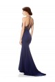 Discount High Neck Fishtail Formal Crepe Bridesmaid Dress / Prom Dress with Open Back Detail UK
