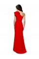 Discount High Neck Ruffle Frill One Shoulder Maxi Formal Crepe Bridesmaid Dress / Prom Dress UK