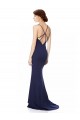 Discount Fishtail High Neck Maxi Formal Crepe Bridesmiad Dress with Strappy Back Detail UK