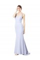 Discount Sweetheart High Neck Sleeveless Formal Crepe Bridesmaid Dress / Prom Dress UK