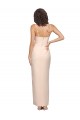 Discount Long Full Length Ruffles Strapless Low Back Crepe Bridesmaid Dress / Prom Dress with Straps UK