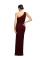 Discount One Shoulder Sheath Formal Crepe Bridesmaid Dress / Prom Dress with High Side Split UK