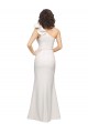 Discount One Shoulder Long Full Length Formal Crepe Bridesmaid Dress / Prom Dress with Ruffles and Side Split UK