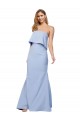 Discount Strapless Full Length Formal Crepe Bridesmaid Dress / Prom Dress with Bodice Overlay UK