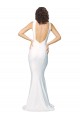 Discount High Neck Low V-Back Long Formal Crepe Bridesmaid Dress / Prom Dress UK