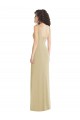 Discount Wide Strap Slash Cutout Empire Formal Crepe Bridesmaid Dress / Prom Dress with Front Slit UK