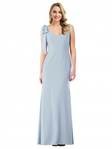 Discount V-Back Bow Shoulder Trumpet Bridesmaid Dress / Prom Dress UK