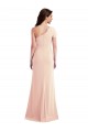 Discount One Shoulder Cap Sleeves Trumpet Formal Crepe Bridesmaid Dress / Prom Dress with Front Slit UK