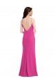 Discount Open Back High Neck Halter Trumpet Formal Crepe Bridesmaid Dress / Prom Dress UK