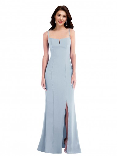 Discount Flattering Trumpet Maxi Formal Crepe Bridesmaid Dress / Prom Dress with Front Slit UK