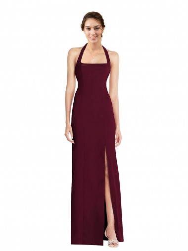 Discount Tie Halter Open Back Trumpet Bridesmaid Dress / Prom Dress UK