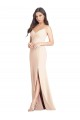 Discount Seamed Bodice Crepe Trumpet Bridesmaid Dress / Prom Dress with Front Slit UK