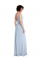 Discount Slim Square Neck Fit and Flare Full Length Stretch Crepe Bridesmaid Dress / Prom Dress UK