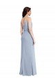 Discount Draped Cowl Neck Long Formal Crepe Bridesmaid Dress / Prom Dress with Spaghetti Straps UK