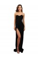 Discount Corset Style Strapless Formal Crepe Bridesmaid Dress / Prom Dress with High Split UK