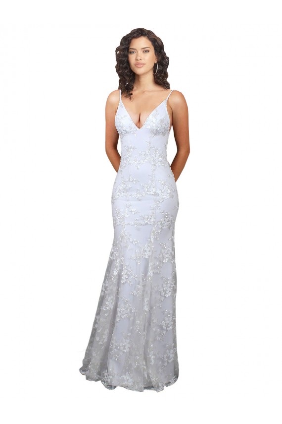 Discount V-Neckline Backless Floral Patterned Sequin Formal Bridesmaid Dress / Prom Dress UK
