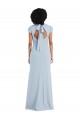 Discount Cap Sleeve Cutout Tie Back Trumpet Bridesmaid Dress UK