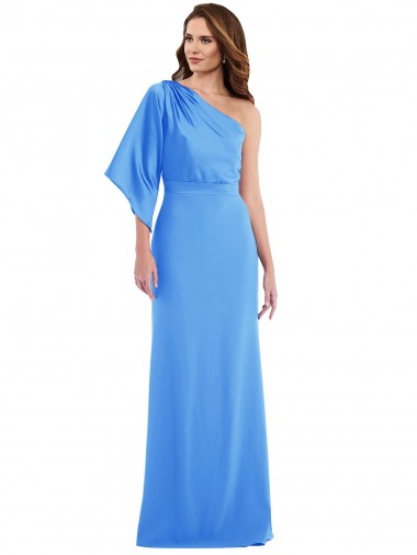 Discount One Shoulder Bell Sleeves Trumpet Bridesmaid Dress / Prom Dress UK