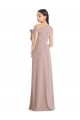 Discount Off the Shoulder Tie Detail Maxi Formal Crepe Bridesmaid Dress / Prom Dress with Front Slit UK