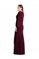 Discount Long Puff Sleeve V-Neck Trumpet Bridesmaid Maxi Dress UK