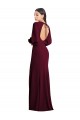 Discount Puff Sleeves Long Maxi Briddesmaid Dress with Cutout Tie Back UK