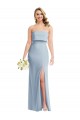 Discount Strapless Overlay Bodice Crepe Maxi Bridesmaid Dress / Prom Dress with Front Slit UK