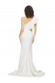 Discount Ruched Long Sweep Train Crepe Bridesmaid Dress / Prom Dress with Shoulder Ruffles UK