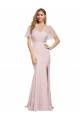 Discount Crepe Long Sweetheart Neckline Formal Bridesmaid Dress / Prom Dress with Tulle Overlay Shoulders UK