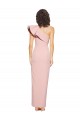 Discount Full Length One Shoulder Formal Crepe Bridesmaid Dress / Prom Dress with Side Leg Split UK