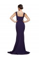 Discount Square Neck Long Sweep Train Crepe Bridesmaid Dress / Prom Dress with Thick Straps UK