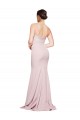 Discount Straight Neck Long Strapless Formal Crepe Bridesmaid Dress / Prom Dress with Soft Tulle Overlay and Small Train UK